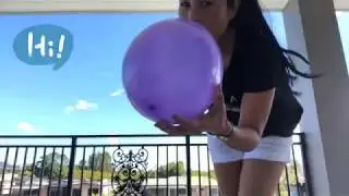 Purple Balloon 🎈 Blowing and Playing with a Balloon Outside | Oops!!