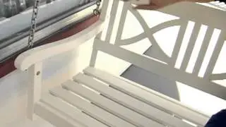 Matera Crossback Painted Wood Porch Swing White - Product Review Video