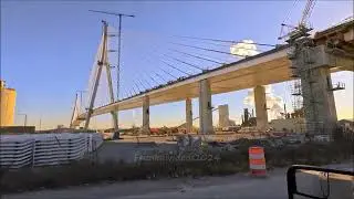 Gordie Howe Bridge. Close And Under In January, 2025. Springwells Ct.