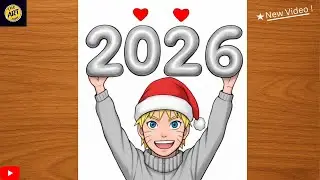  Naruto 2026 Drawing 🎅 | New Year Special Anime Drawing Tutorial