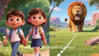 Lilly learns fun facts about a Lion🐸🦁