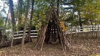 Building a Teepee Survival Fort - Part 1