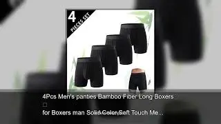 4Pcs Men's panties Bamboo Fiber Long Boxers for Boxers man Solid Color Soft Touch Men's underpa