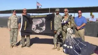 Parachute jump takes message of anti-terrorism to the sky