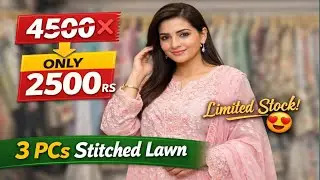 PCs Stitched Embroidery Lawn | 4500 ❌ 2500 ✔️ | Best Deal Pakistan @FaltuContent0 
