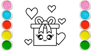 Gift Box Drawing, Painting & Coloring For Kids and Toddlers_ Easy Art
