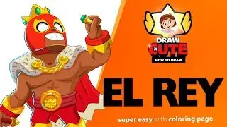 How to draw El Rey | Brawl Stars super easy drawing tutorial with coloring page