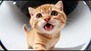 Cute Kitten under fisheye #lovely #cat #kitten #funny