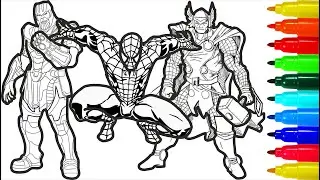 Thanos  Spiderman Thor Iron Man Hulk Unity Coloring Pages