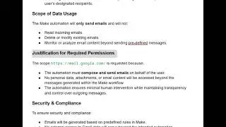 Justification for Required Permissions Gmail API