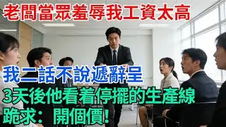 老闆當眾羞辱我工資太高，我二話不說遞辭呈，3天後他看着停擺的生產線跪求：開個價！【奇趣天下】#職場逆襲#職場智慧#爽文職場#工作日常#完結爽文