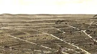 Cleveland Ohio 1877 Panoramic Bird's Eye View Map 6716