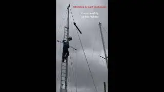 Mast Ladder - Going up the mast on a ladder- #shorts Sailing Catalac. Sailing Ireland.