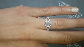 Round Double Diamond Halo with Split Shoulders - ER 2433