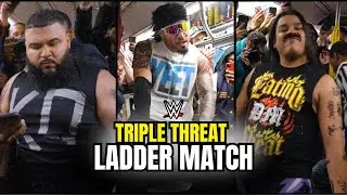 Матч с лестницами WWE в метро Нью-Йорка с участием Джея Усо, Кевина Оуэнса и Доминика Мистерио | ...