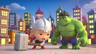 🌟 Cute Little Thor & Baby Hulk Playing Together | Funny Superhero Cartoon 🐸⚡