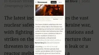 Update on Ukraine: Zaporizhzhya and Chernobyl NPS raise nuclear safety concerns #ukraine