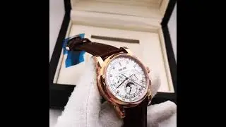 Patek Philippe Geneve 5270J-001. Pulseira de Couro Marrom, 3 anos de garantia.