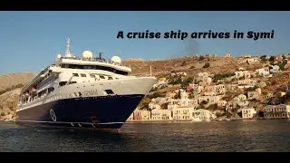 A Cruise ship arrives in Symi, Greece