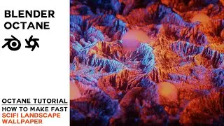 Blender Octane Tutorial | How to make super fast Scifi Mountain scene in Blender Octane