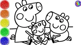 How to Draw Peppa Pig & Baby Evie Pig 🐷🍼🎨 🌈| Easy Drawing & Coloring for Kids & Toddlers