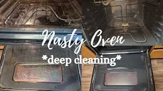 GROSS OVEN🤮| SUPER DEEP CLEAN| SPRING CLEANING