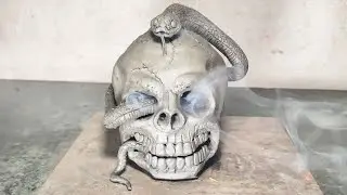 ☠️Venom Skull ClayArt 💀&ldquo;Realistic Clay Skull and Snake Making🐍&ldquo;Clay Skull with Snake #prakashclayart