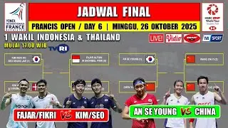 Jadwal Final Prancis Open 2025 Hari Ini Live TVRI ~ FAJAR/FIKRI vs UNGGULAN 1