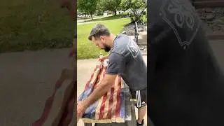 Wooden American flag build. You can DIY too! #america #woodworking #americanflag #diy #usa #wood