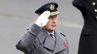 Emotional King Charles leads Remembrance Day service following violent protests