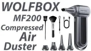 WOLFBOX MF200 Compressed Air Duster with Removable Battery |   3-Speed Adjustable Mini Blower