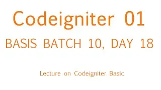 Codeigniter Bangla tutorial Part 01