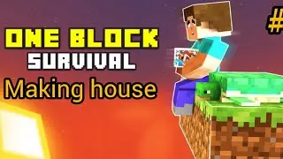 Minecraft pe one block survive #2 making house #mincraft #senpaispider #viral #like #oneblock 