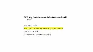 Part 3 - Aramco WPR Exam  - Work Permit Receiver Multiple Q&A 300 | 51 TO 100 - 2026