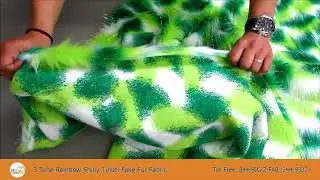 3 Tone Rainbow Shiny Tinsel Fake Fur Fabric