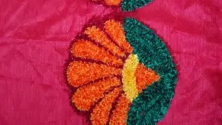 Rangoli mat/ woolen design/#trendingvideo 
