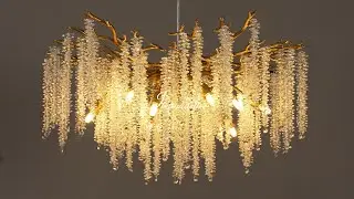 Crystal Gold Tree Branch Chandelier