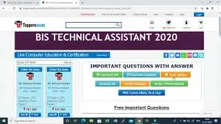 BIS Technical Assistant 2020 , Free Mock Test | Free Online Test Series | Important  Questions