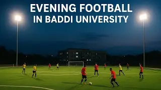 Playing football  at baddi university 
