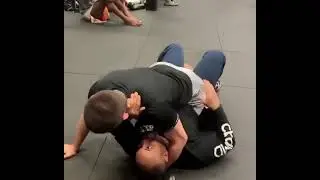 Khabib Nurmagomedov trying his hardest to submit Daniel Cormier