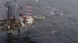 Helicopter Flight Round the Ensco 102 North Sea