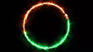 Neon Orange Green Circular Electric Frame Border Animation || Loops And Dots