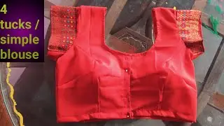 4 tucks blouse cutting and stitching full video / simple blouse cutting and stitching / Sada blouse