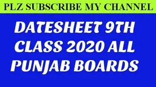 Datesheet 9th class 2020