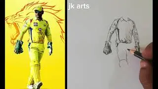 How to draw MS Dhoni drawing for beginners || pencil sketch /step by step/very easy 🔥 #msdhoni