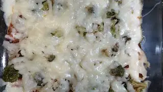 Broccoli and Cauliflower  bake/with Turkey/ Quick and easy cooking