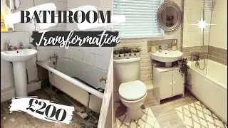 DIY BATHROOM MAKEOVER ON A BUDGET &pound;200 | BATHROOM TRANSFORMATION BEFORE & AFTER | UK