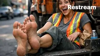 Funny Tickle Feet Girls Prank on a Garbage Truck Break! 🚛😂