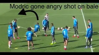 Luka Modric gone angry on Gareth Bale and shot on him with ball  during training || modric angry