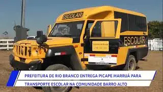 Prefeitura de Rio Branco entrega picape marruá para transporte escolar na Comunidade Barro Alto